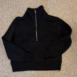 Everlane The ReTrack Half-Zip Sweatshirt black XS